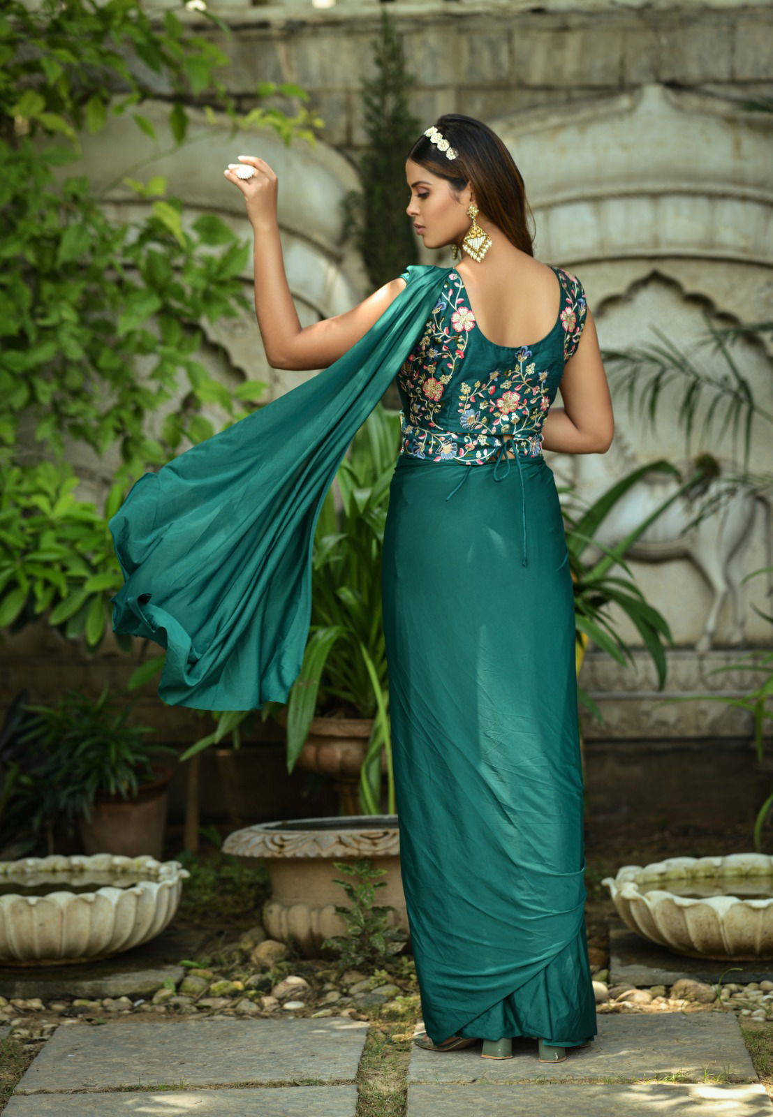 Yatri By Teeya Lycra Ready Party Wear Sarees Catalog